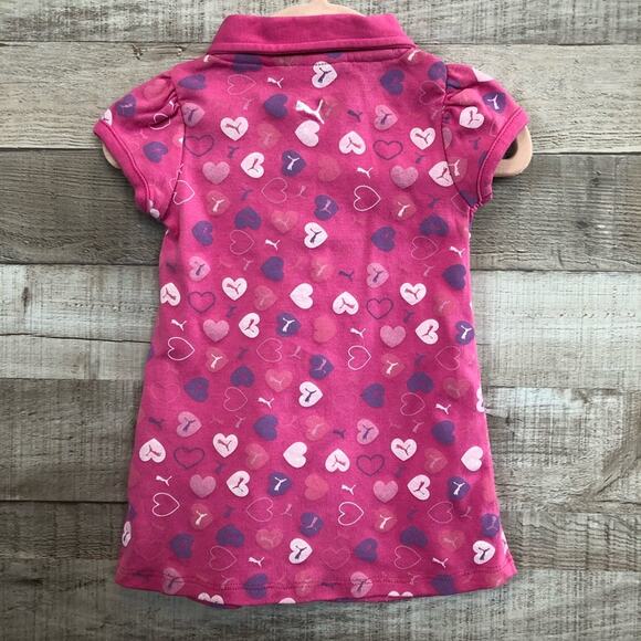 Puma Baby Girl Polo Dress Pink Hearts, 6-9 months - Picture 5 of 5